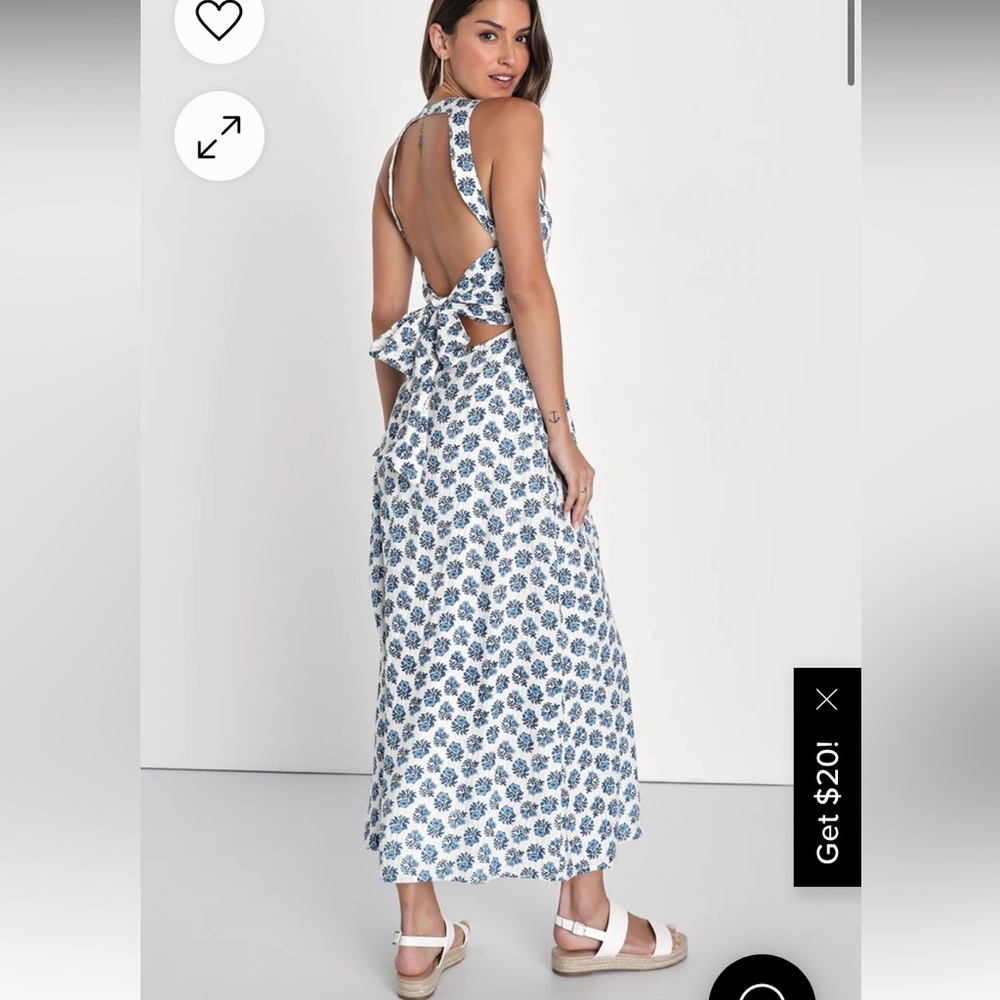 Lulus tie back midi dress